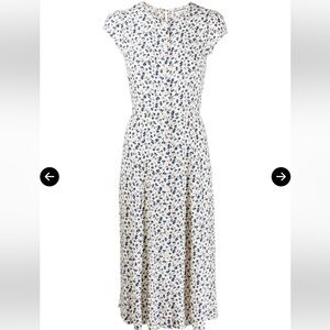 Reformation Fauna Blue and White Floral Midi Dress